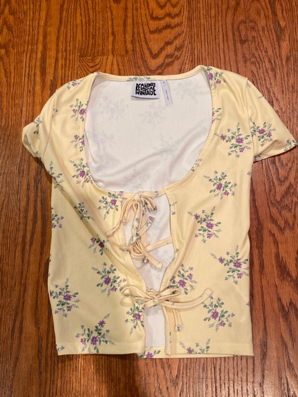 Reclaimed Vintage yellow floral top